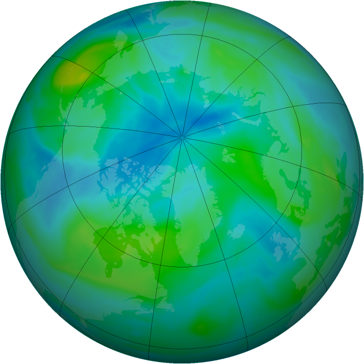 Arctic ozone map for 10 September 2007